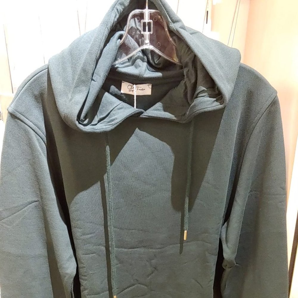 CM Fashion unisex hoodie Long Sleeve with pockets color green